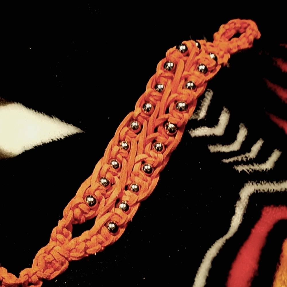 Faux leather braid bracelet